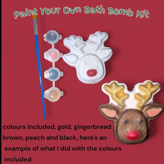 Paint Your Own Bath Bomb Kit- Rudolph